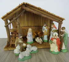 VTG Sears Nativity Set 97930 11 Porcelain Figures Stable Christmas Decor Holiday picture