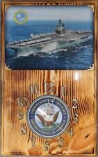 USS Constellation CV-64 wood clock picture