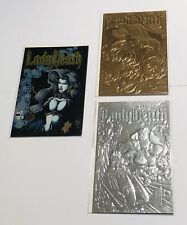 Lot of 3 Chaos Comics Lady Death Chromium Hughes W/ Silver & Gold Foil Editions picture