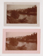 Lot of 2 photographs of the edge of the Gave (towards PAU) c.1905 - Vintage citrate prints picture