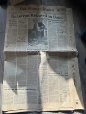 los angeles times newspaper October 30 1982 DeLorean picture