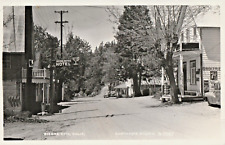 Vintage 1940s Sierra City CA RPPC Postcard, Buttes & Zerloff Hotels, 7-up, Coke picture