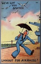 Lookout for Air Raids Vintage 1940s Postcard Tichnor Bros World War 2 - Unposted picture