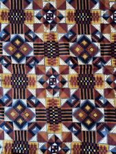 vintage barkcloth fabric 3 1/2 Yards, 60” Wide Geometric Black Brown Deco 50/60s picture