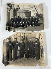 2 Antique USS Washington Crew Photographs WWI, 11x14”, US Navy picture