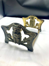 1930'S  ART DECO JUDD BRASS EXPANDABLE BOOKENDS -RACK picture
