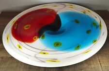 Glass Center Piece Lazy Susan Primary Colors- SDS Seapoot Murano Style 17½