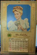  Vintage wall Calendar 1913 Advertising GOLDEN GIRL PIN-UP  picture