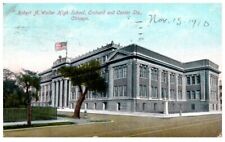 Vintage 1910 Robert A Waller High School Chicago Illinois Postcard - P43 picture