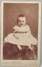 CDV BABY IN DRESS BY FRED HURD SHEPTON MALLET VICTORIAN ANTIQUE PHOTO picture