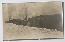 1908 Vtg Train Deep Snow Photo Postcard RPPC picture