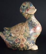 Vintage Porcelain Patchwork Joan Baker Designs Duck 9” Floral picture