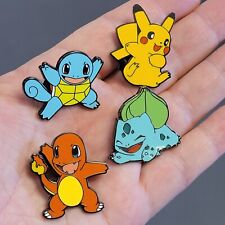 Pokémon Pikachu, Squirtle, Bulbasaur, and Charmander Enamel Pin Set picture