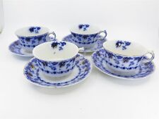 4 Tea Cups & Saucers Johnson Bros. Astoria Brooklyn Pattern 1890s Semi-Porcelain picture