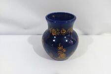 Vintage Made Ceramic Decorated Flower Pattern Home Color Blue Mini Vase 12 cm picture