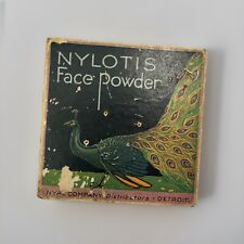Vintage 1920s NYLOTIS Face Powder Box Peacock Nyal Company Brunette Art Deco B58 picture
