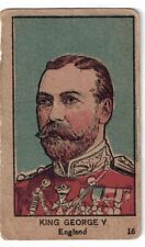Mayfair Novelty War Leaders WW 1 Trading Card W545  # 14 KING GEORGE V 1920 picture