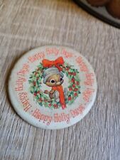 RARE Vintage Fabic Badge Hallmark Happy Holly Days  Spencer Sparrow Christmas picture