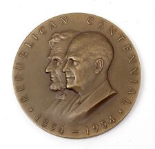Republican Centennial 1854-1954 Lincoln & Eisenhower Bronze Medal picture