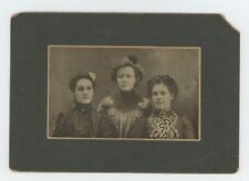 Antique Circa 1880s 5.5X4 in Cabinet Card Three Beautiful Young Women in Dresses picture