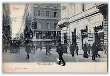c1905 Hotel Poste Pasticceria Corso Umberto I. Rome Italy Antique Postcard picture