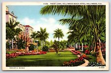 Hollywood Beach Hotel c1934 Hollywood Florida FL Vintage CURT TEICH Postcard picture
