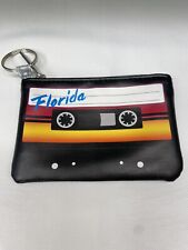 Starbucks Florida Card Pouch Keychain Zip Coin Purse Wallet Cassette Tape Retro picture