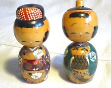 Two Authentic Japanese KOKESHI Wooden Dolls, Japan - 6.5