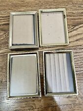 Set of 4 Small Brass Tone Metal 2.5x3.5” Picture Frames NL picture