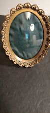 Antique Small Brass? Oval Photo Frame With Convex Glass picture