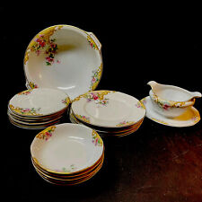 17pc Vintage TK Thun Czechoslovakia Hand Painted Plate Bowl Gravy Boat picture