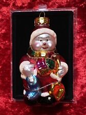 Vintage UNIQUE TREASURES Hand Crafted Glass Christmas Ornament Snowman Presents picture