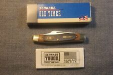VINTAGE 2004 SCHRADE USA OLD TIMER 8OTS SENIOR WITH 100 YEAR SHIELD picture