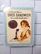 Vintage Oreo Sandwich Tin Nabisco 1986  - Replica of a 1918 Cookie Ad 🟡 picture