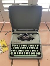 Vintage HERMES ROCKET BABY Green Portable Typewriter Made Switzerland with Case picture