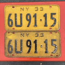 1933 NEW YORK License Plates PAIR SET OF 2 See My Other Plates picture
