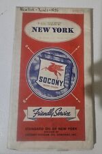 VINTAGE 1936 SOCONY ROAD MAP OF NEW YORK - STANDARD OIL OF NEW YORK Mobiloil  picture