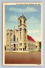 Postcard OK Oklahoma City First Lutheran Church Linen picture