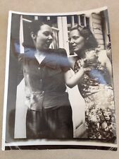 Vtg 1940s Two Women Cocktail Dressed Backyard Snapshot Smile Photograph Photo picture