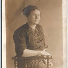 c1910s Grand Rapids, MI Woman Real Photo Postcard Electric Little Studio A123 picture