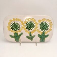 Vintage BENNINGTON Potters *1576 Sunflower Trivet - Green and Yellow picture