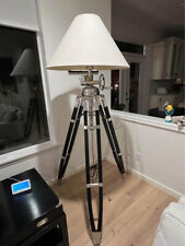 Royal Marine Vintage Tripod Floor Lamp Big Lamp Chrome With Black tripod Stand. picture