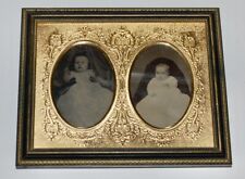 Vintage Double 1/6 tintypes in All Original Double Frame picture