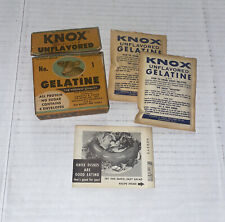 Vintage 1950s KNOX Sparkling Unflavored Gelatin Box Cow with 2 Packets Recipes picture