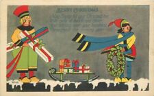 1926 Christmas Toys sled Children artist impression Postcard 22-3208 picture