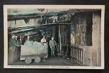 Postcard Copper Country Mine Upper Peninsula MI Putting Car In Cage Underground picture