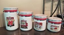 Cambell's Soup Heritage Collection 4 Porcelain Kitchen Canisters with Bail Lids picture