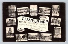 Cleveland OH-Ohio, Banner Greeting, Points of Interest, Antique Vintage Postcard picture