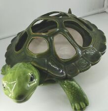 VTG LARGE Ceramic Turtle Tureen Covered Dish Succulent Planter 15