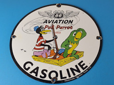 Vintage Phillips 66 Sign - Porcelain Poll Parrot Aviation Gas Pump Plate Sign picture
